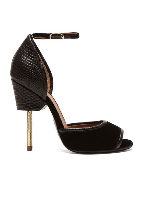 Givenchy Matilda Leather & Velvet Sandal in Black 